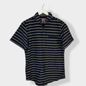 Hudson Barrow Button‎ Down Striped Short Sleeve Shirt M